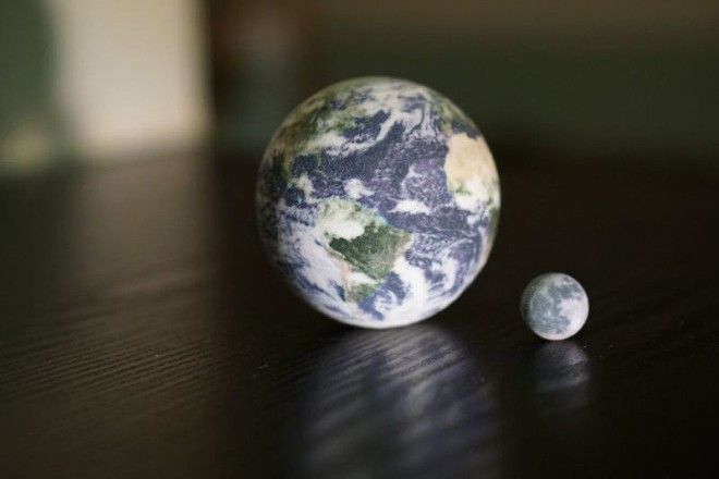 Земля и Луна 3D печать модель солнечная система