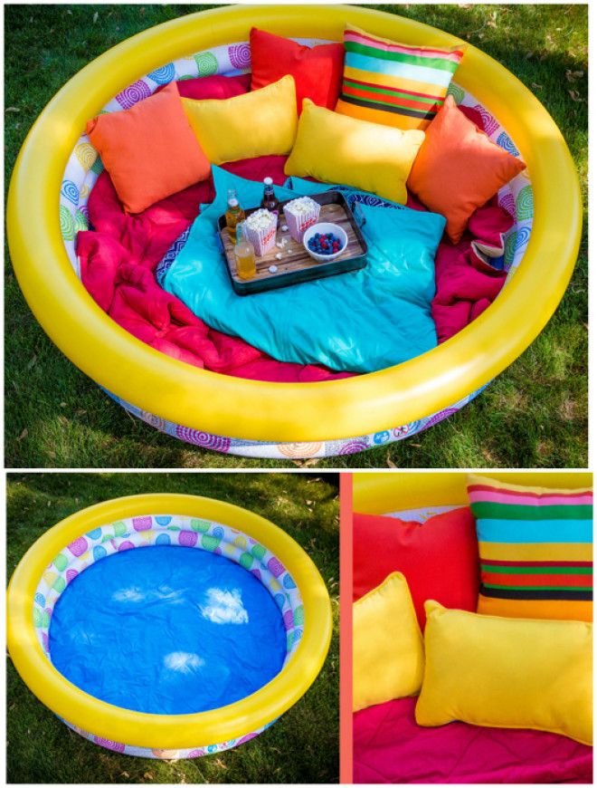 Лаунж зона в старом бассейне