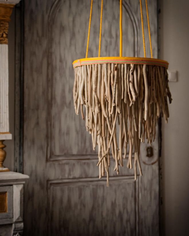 Лампа из веток в стиле кантри позволит создать уют и прикоснутся к природе