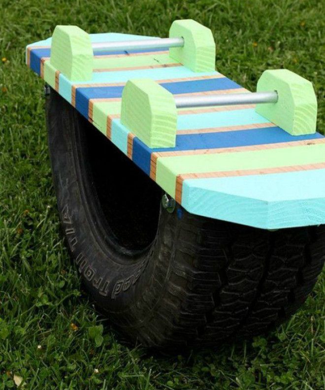 Качалка балансир из покрышки