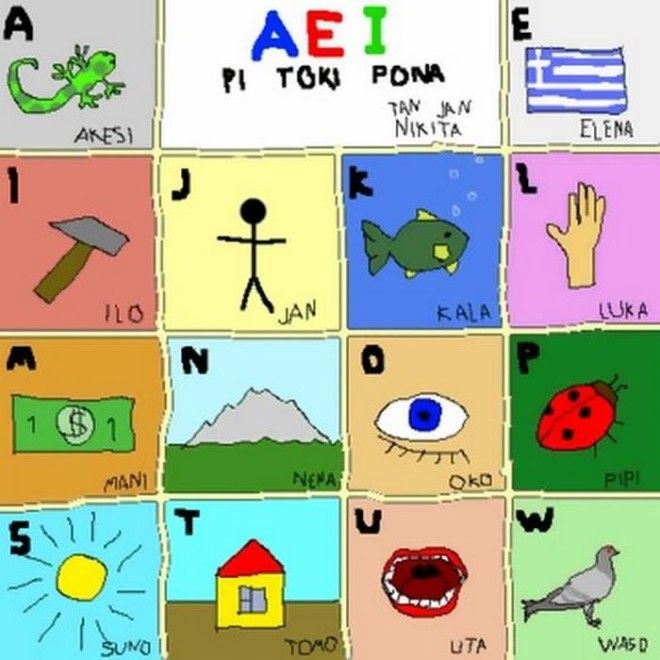 Токипона азбука в картинках