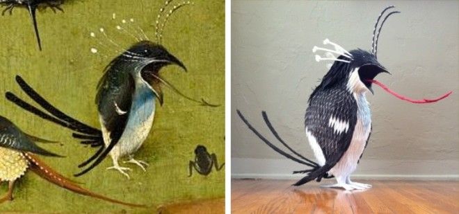 Художник делает фигурки персонажей Босха из папьемаше 