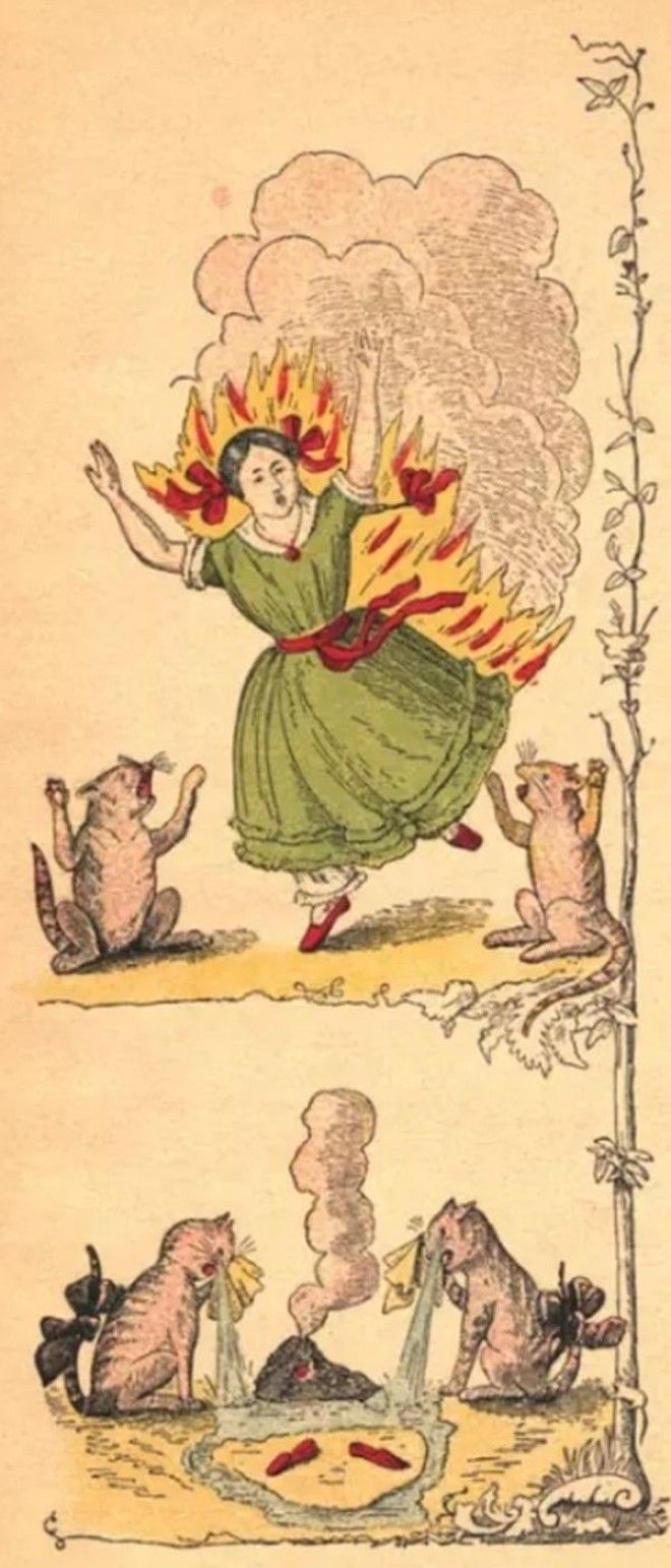 История о глупой девочке Паулинхен которая не послушалась предостережений умных кошек начала играть со спичками и сгорела вредные советы германия детская книга книга стихи для детей страшилки черный юмор