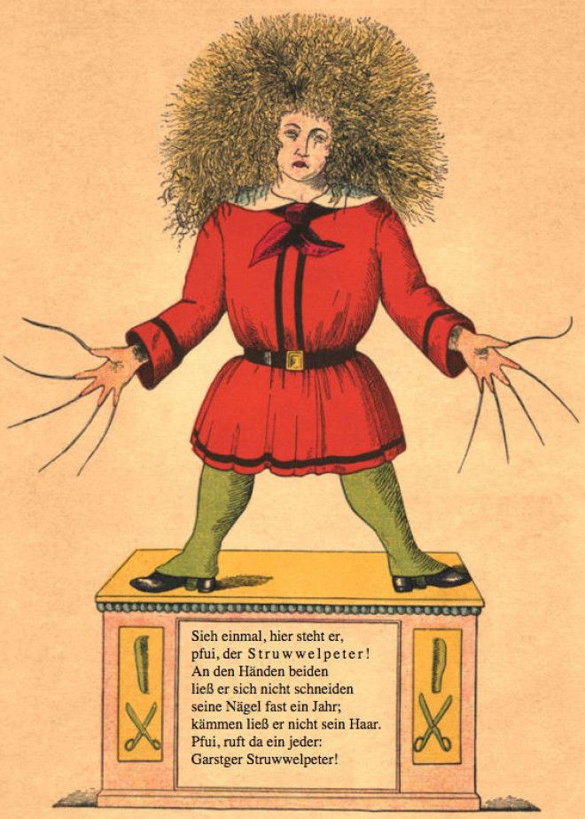 История о неряхе Петере который не умеет за собой ухаживать и в результате непопулярен У него отросшие ногти грязные руки и копна нечесаных волос вредные советы германия детская книга книга стихи для детей страшилки черный юмор