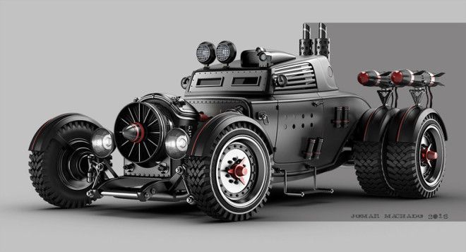 Жомар Машаду потрясающий автомобильный иллюстратор 