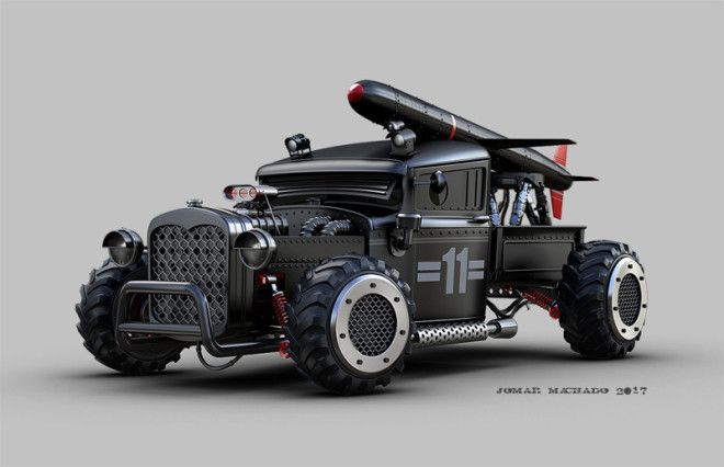 Жомар Машаду потрясающий автомобильный иллюстратор 